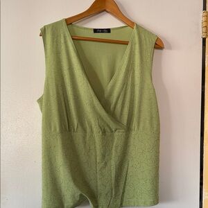 Ashley Mason Light Green Wrap Blouse